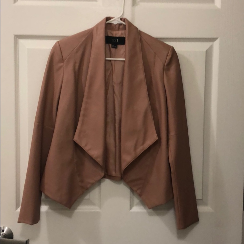 NWOT Forever 21 blush faux leather blazer